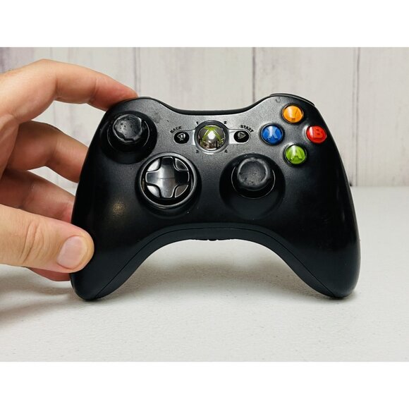 Xbox 360 Black Wireless Controller OEM Authentic Tested - Picture 1 of 2